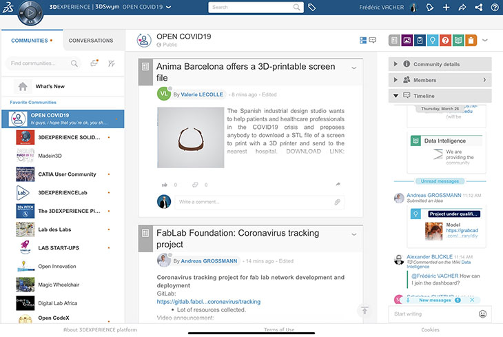 Dassault Systèmes COVID Community Sharing